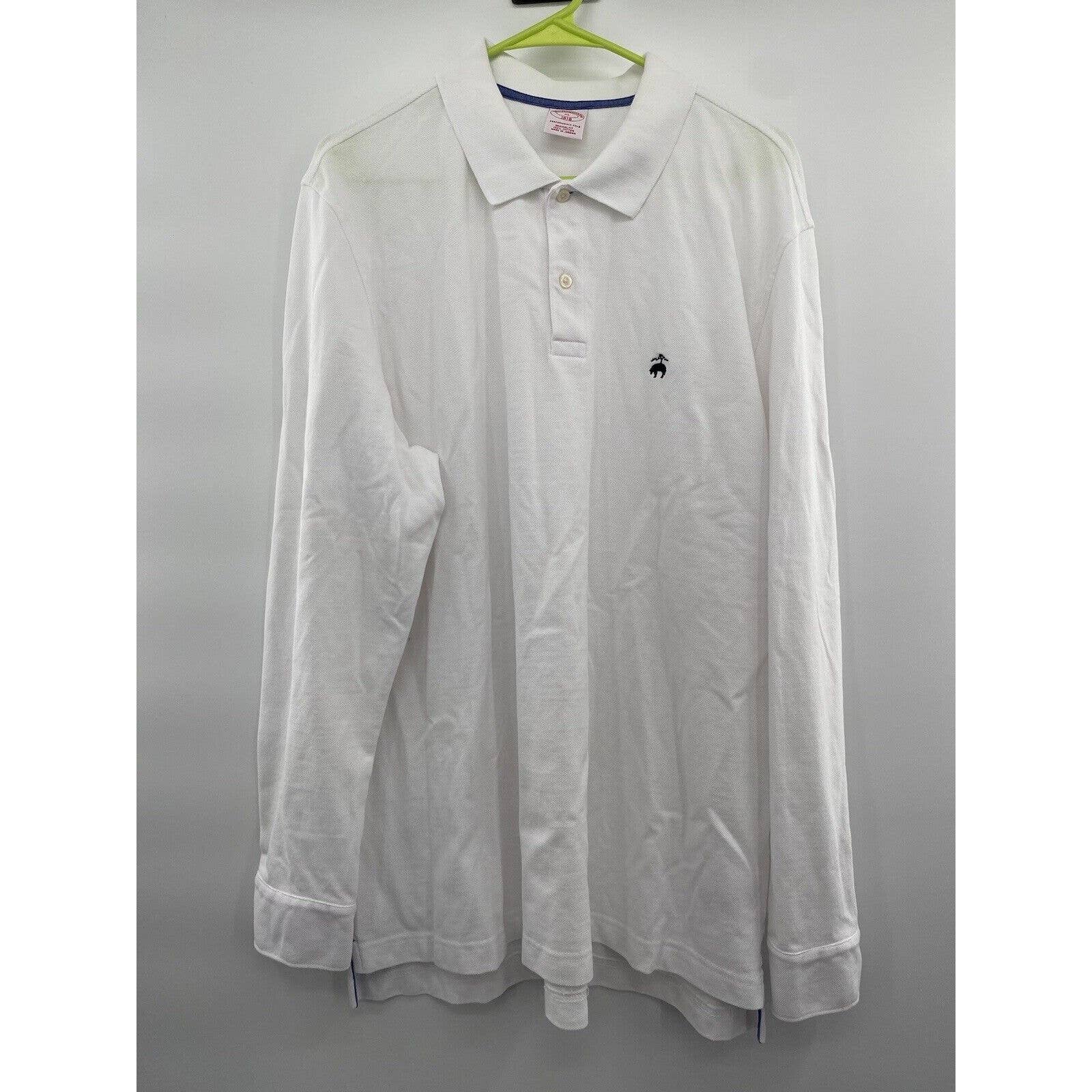 Brooks Brothers Long Sleeve White Polo Mens Xl Cotton